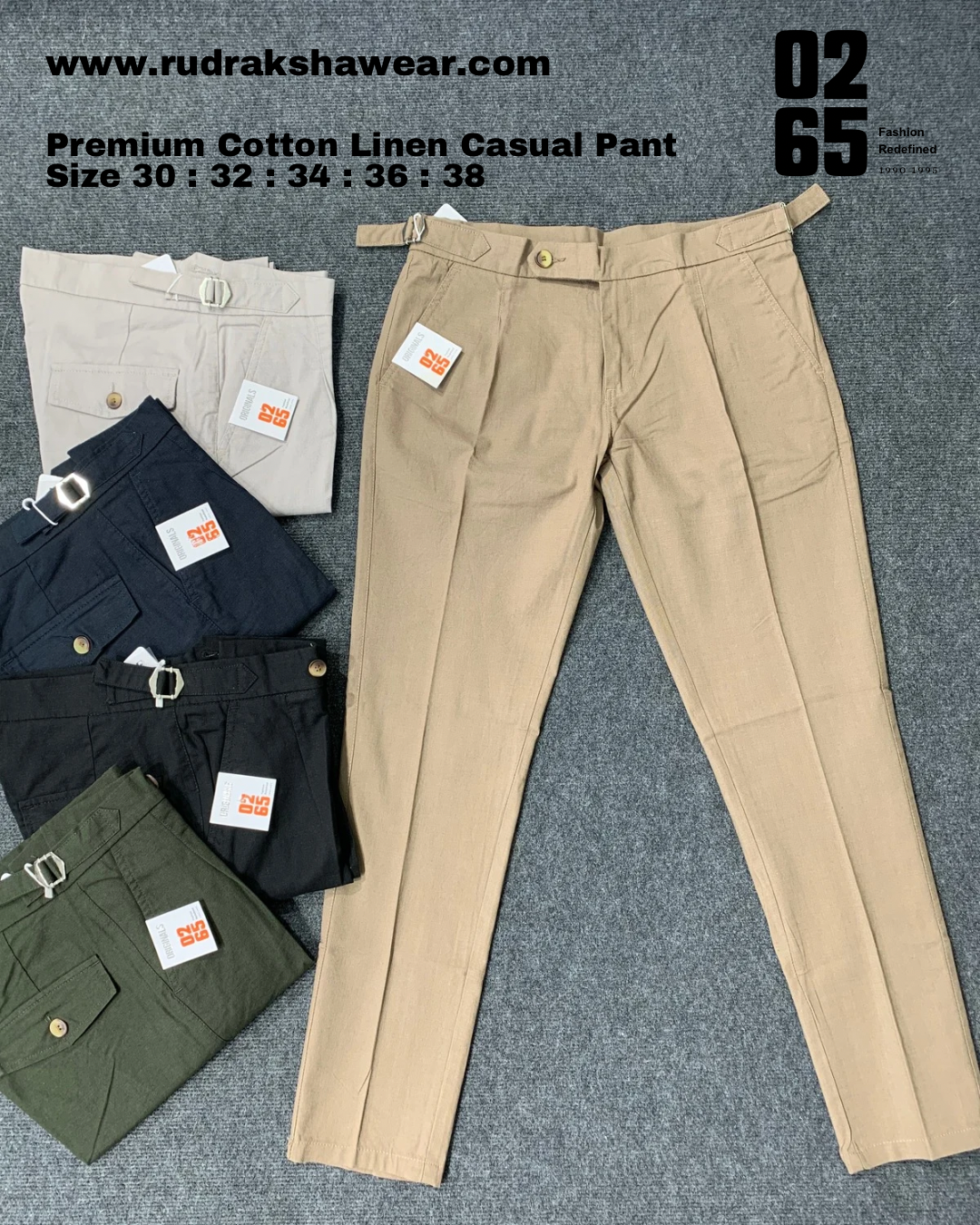 Premium Cotton Linen Casual Pant By 0265 - Summer Collection