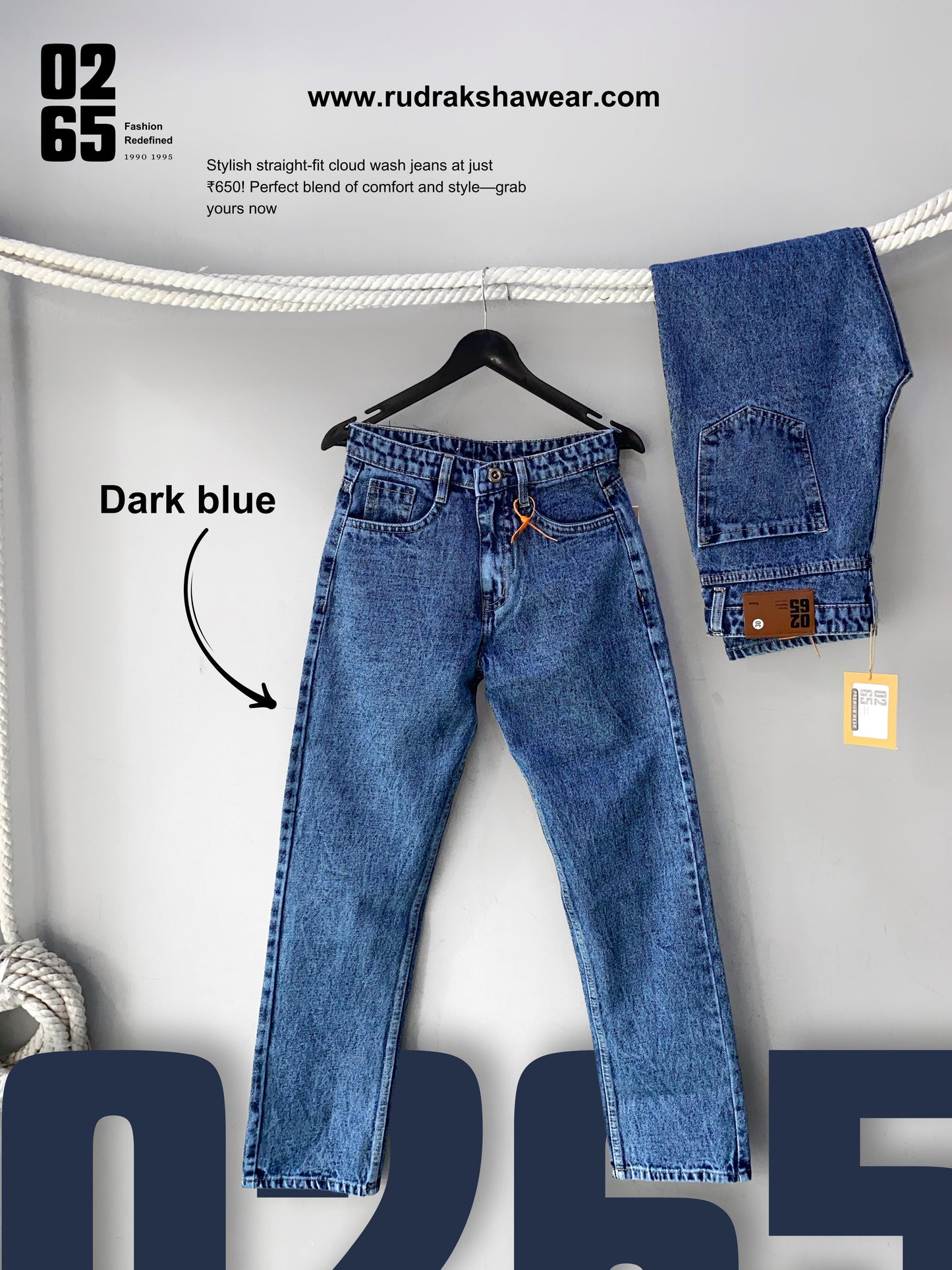 Straight Fit Cloud Wash Jeans By 0265