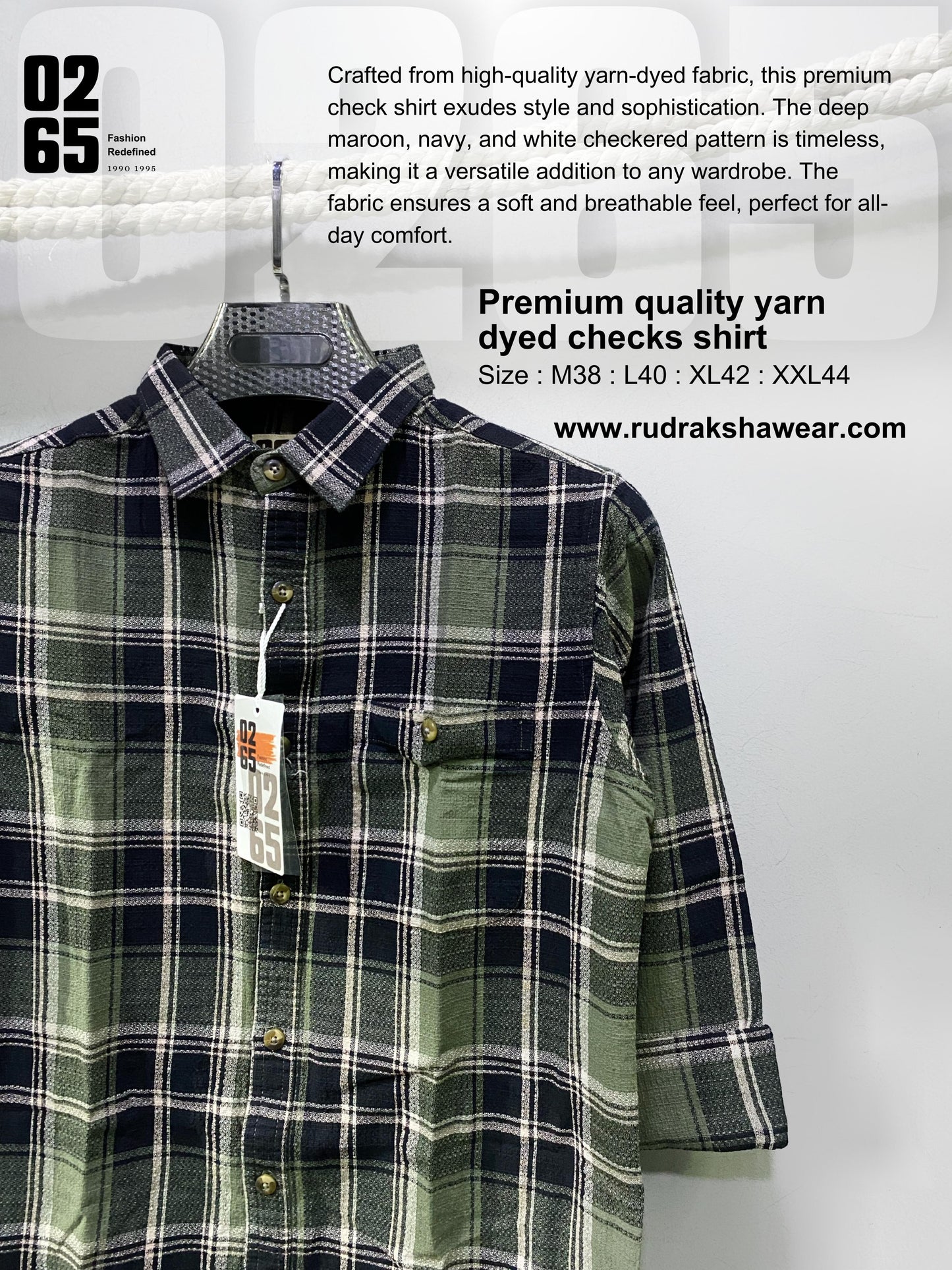 Full Sleeve Yarn Dyed Textured Checks Shirt- Premium Range By 0265