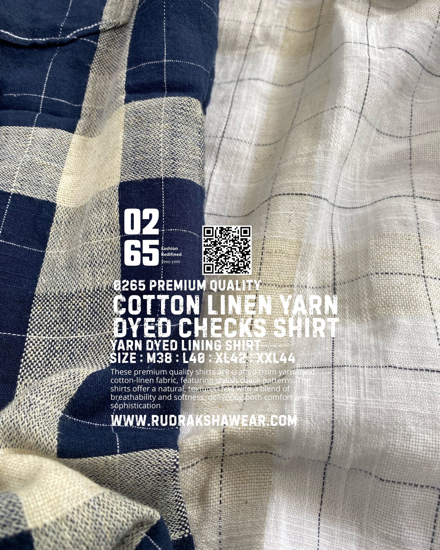 0265 Premium Cotton Linen Full Sleeve Yarn Dyed Checks Shirt