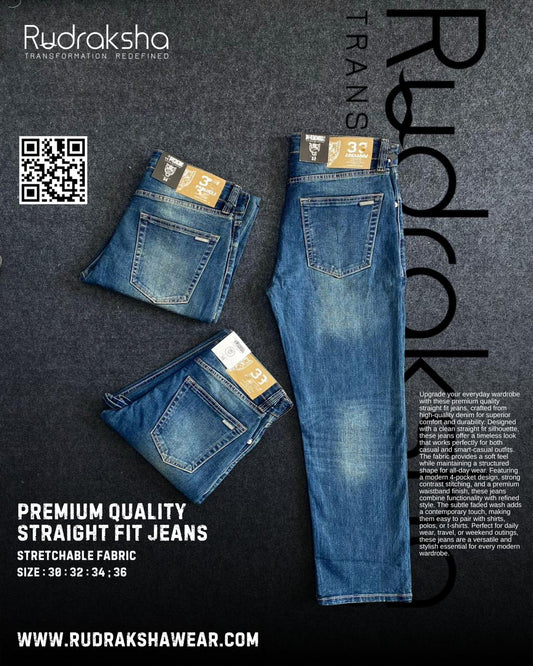 Straight Fit Jeans | Premium Quality | Stretchable | Length 40” | Long Lasting Shades | Comfort in every move