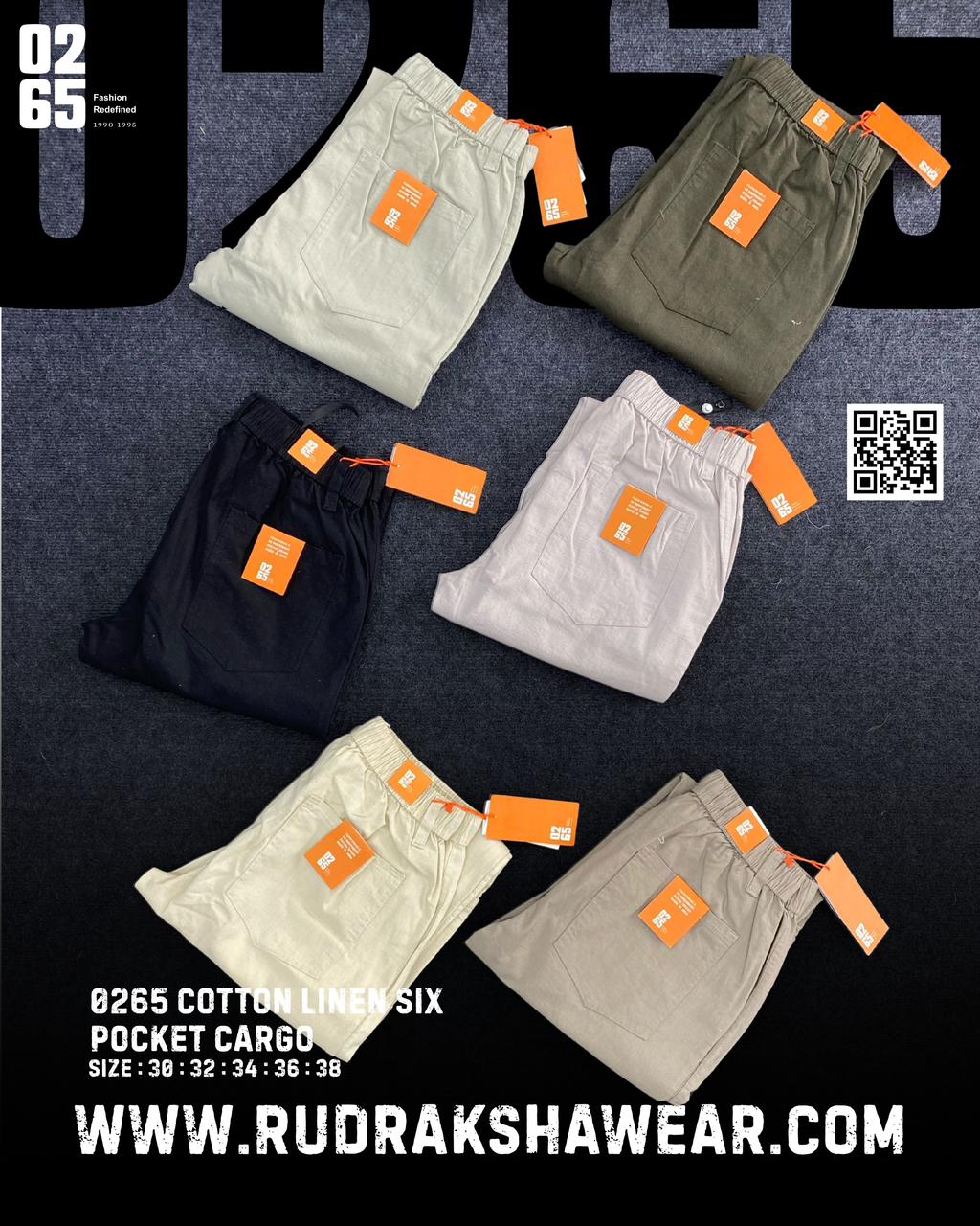 0265 Premium 6 Pocket Cargo | Cotton Linen