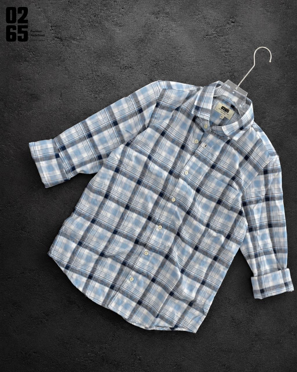 0265 Slub Cotton Full Sleeve Yarn Dyed Shirt | Backside Box Pleat - ART403