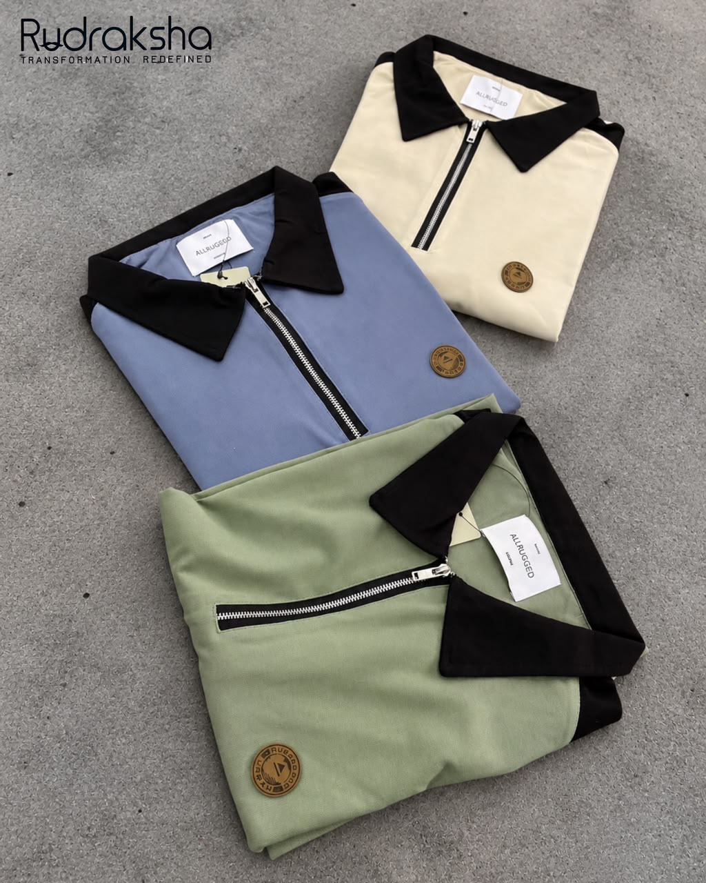 Collar Zipper Half Sleeve T-Shirt | Imported Lycra Fabric