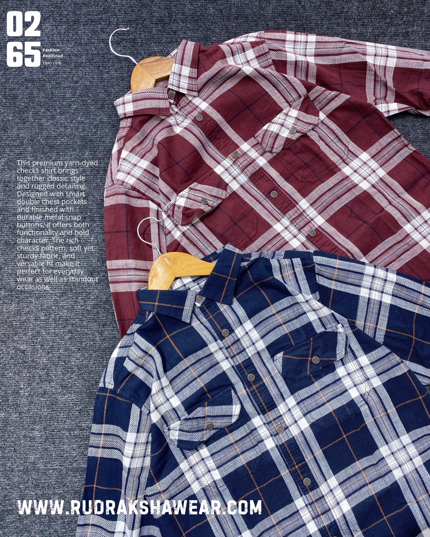 0265 Premium Yarn Dyed Checks Shirt - Ultra Soft 100% Cotton Fabric - Full Sleeve - Metal Snap Buttons