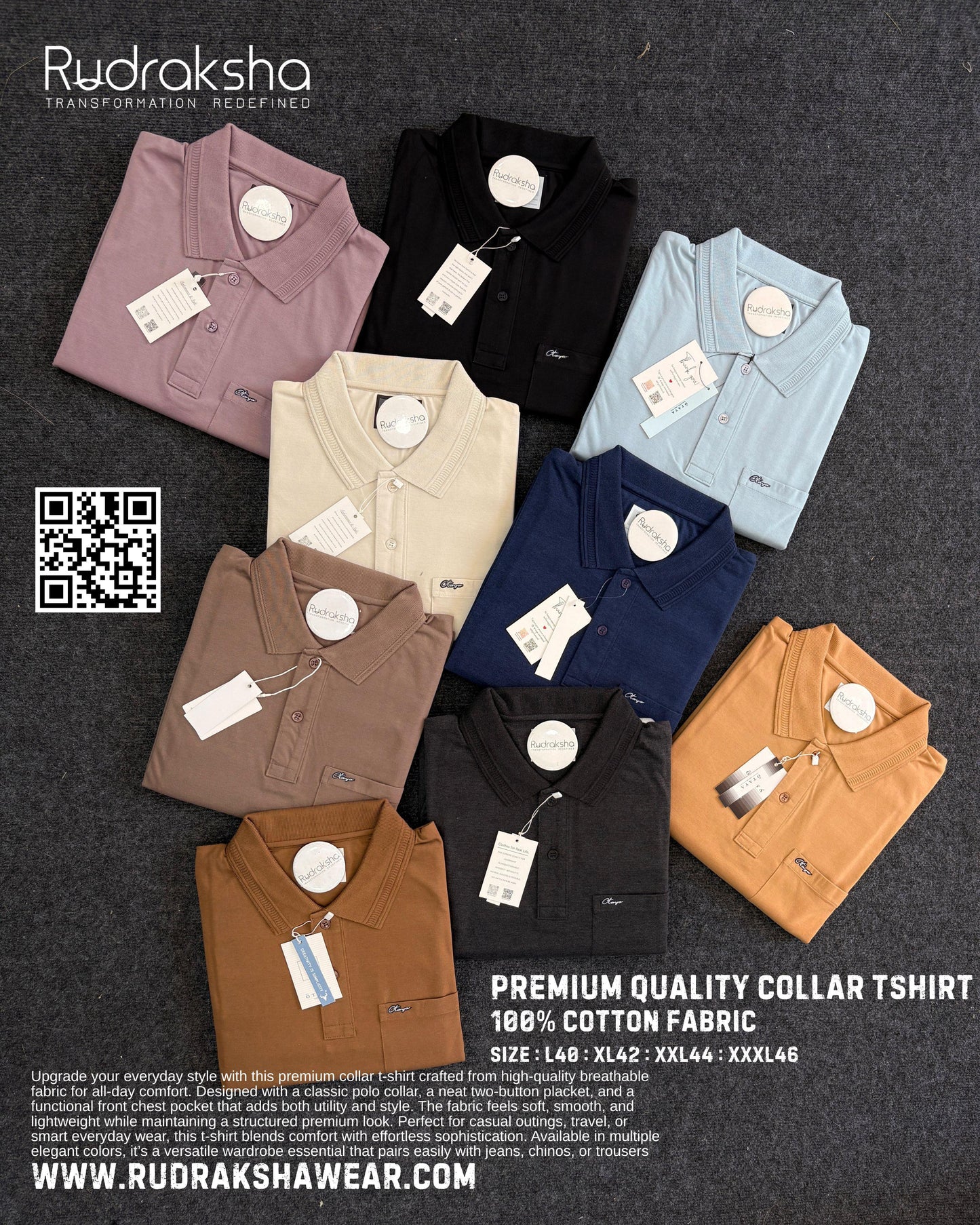 premium cotton collar t shirt with pocket ultra soft fabric men