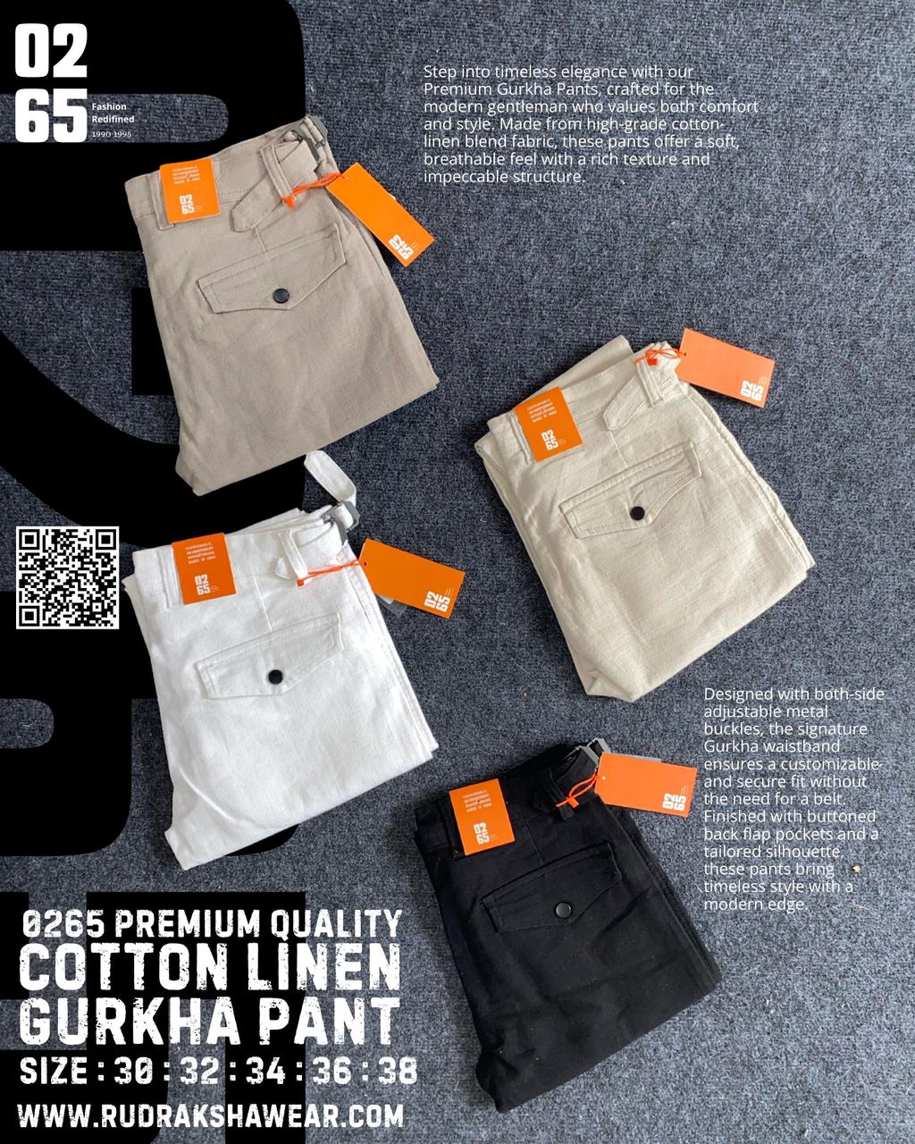 0265 Gurkha Trouser | Cotton linen weave | Length 40”