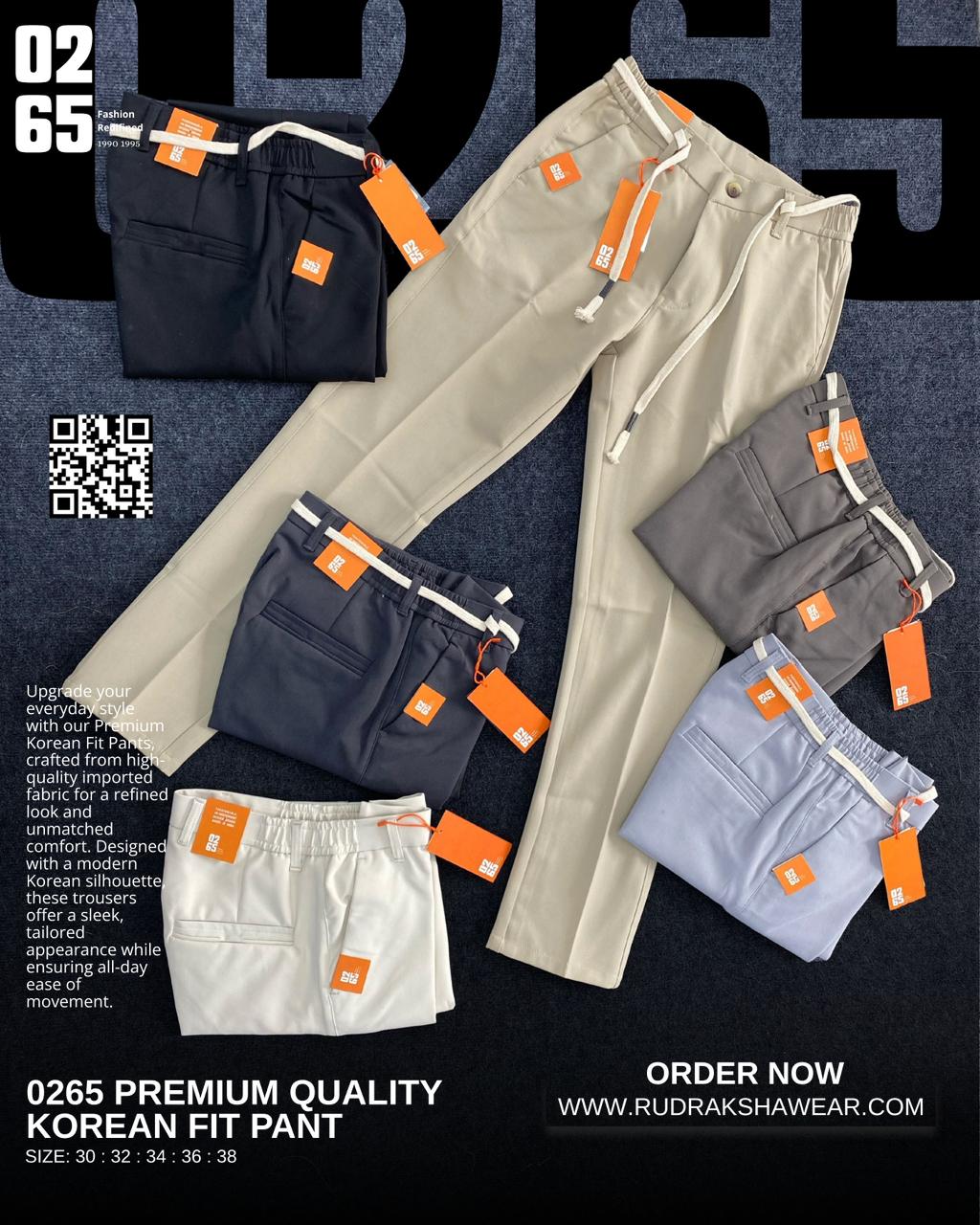 0265 Premium Korean Fit Causal Trouser | Imported Fabric | Size Waist Elastic Band For Next Level Comfort