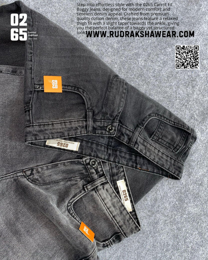 Whisker Carrot Fit Baggy Jeans By 0265 | New Introduction | Non Stretchable | Length 39"/ 40"