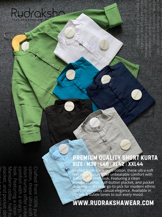 Premium Quality Short Kurta | 100% Cotton Slub Fabric