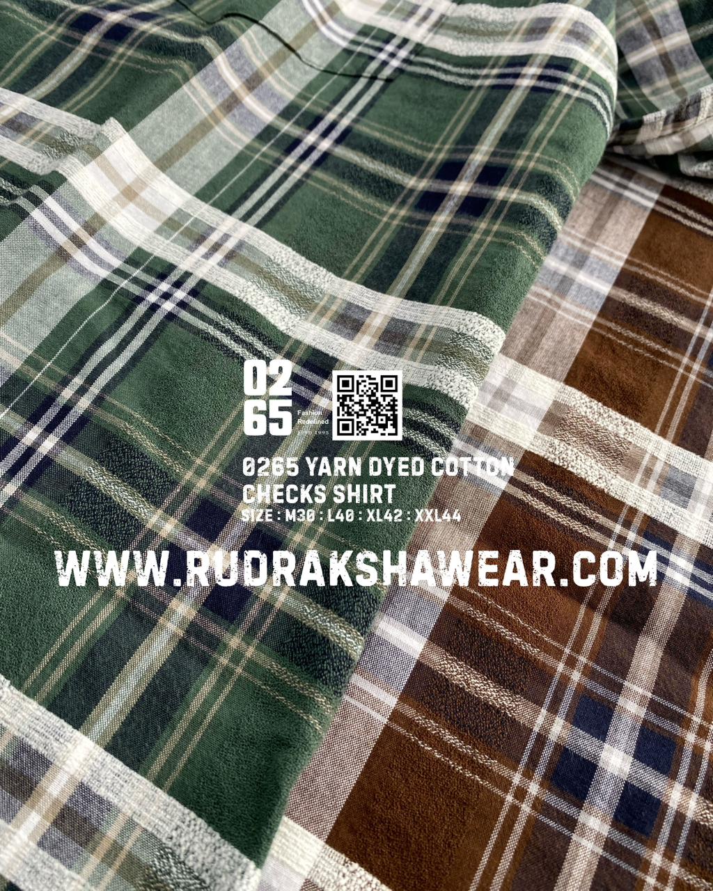 0265 Yarn Dyed Textured Checks Full Sleeve Shirt | Backside Box Pleat | Metal Snap Buttons