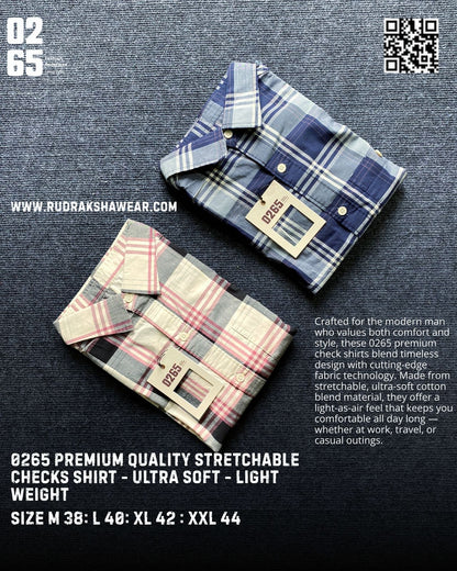 0265 Premium Stretchable Full Sleeve Checks Shirt