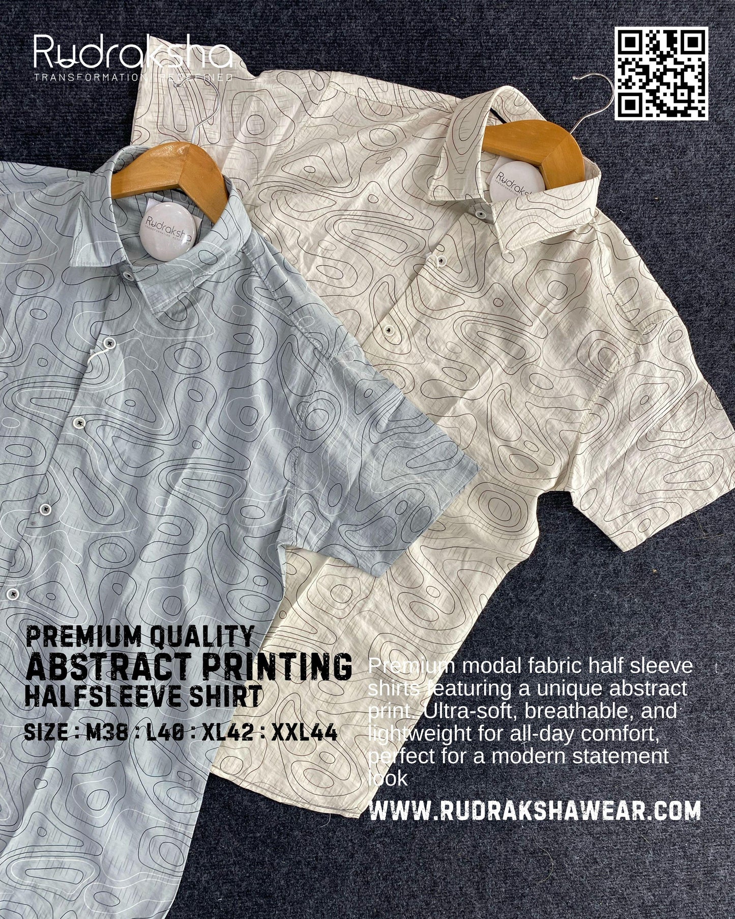 Premium Abstract Printed Half Sleeve Modal Shirt