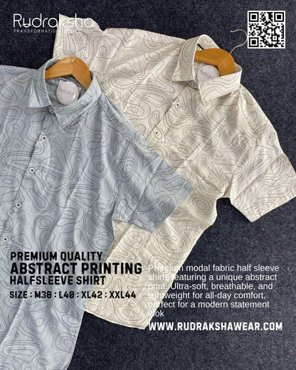Premium Abstract Printed Half Sleeve Modal Shirt