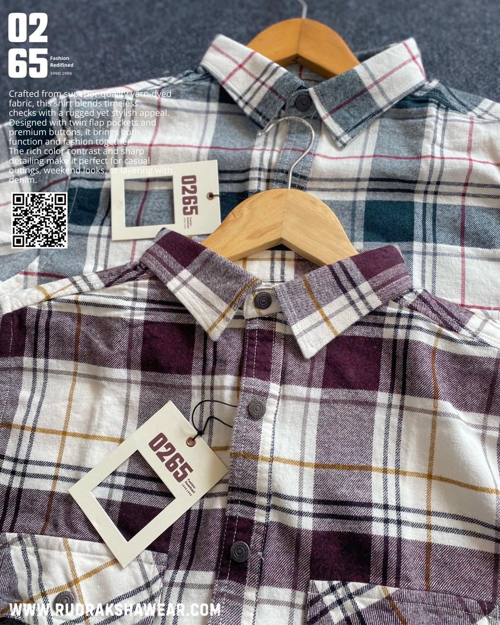 0265 Premium Double Pocket Brushing Fabric Full Sleeve Shirt | Metal Snap Button | Ultra Soft Fabric