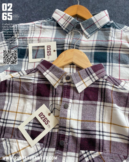 0265 Premium Double Pocket Brushing Fabric Full Sleeve Shirt | Metal Snap Button | Ultra Soft Fabric