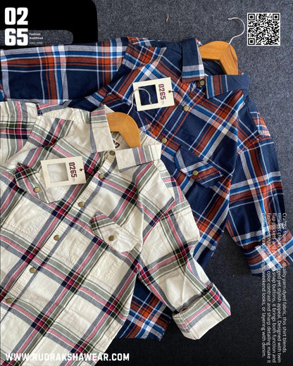 0265 Premium Yarn Dyed Double Pocket Shirt | Metal Snap Buttons | Soft Fabric