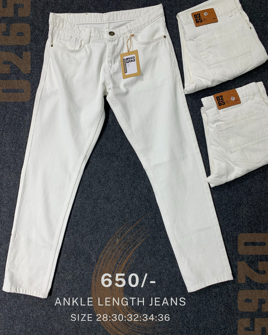 WHITE ANKLE LENGHT JEANS - Length 40"