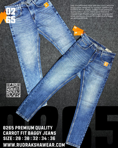 Whisker Carrot Fit Baggy Jeans By 0265 | New Introduction | Non Stretchable | Length 39"/ 40"