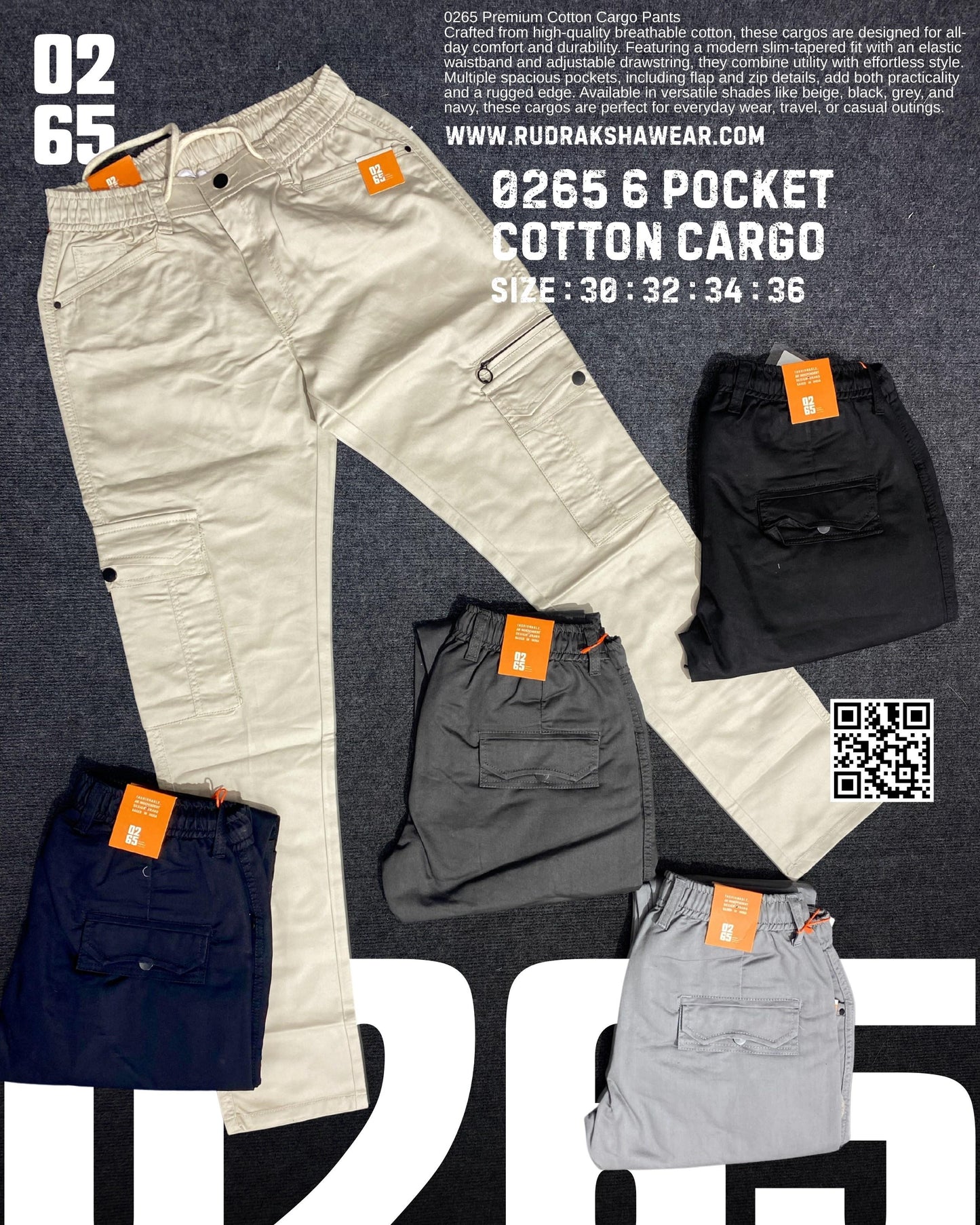 0265 6 Pocket Cotton Cargo