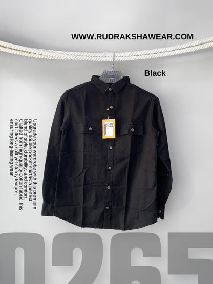 DOUBLE POCKET DOBBY FABRIC SHIRT