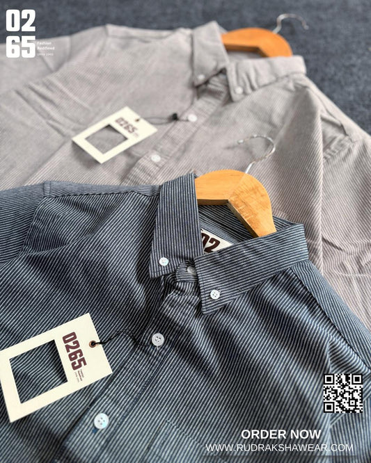 0265 Premium old money stripes full sleeve shirts | 100% cotton fabric | Button down collar |Backside pleated