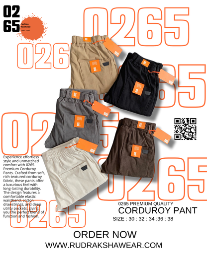 0265 Premium Corduroy Pant | Stylish Pocket Design | Comfortable  | Durable