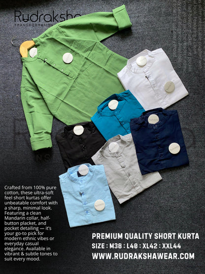 Premium Quality Short Kurta | 100% Cotton Slub Fabric