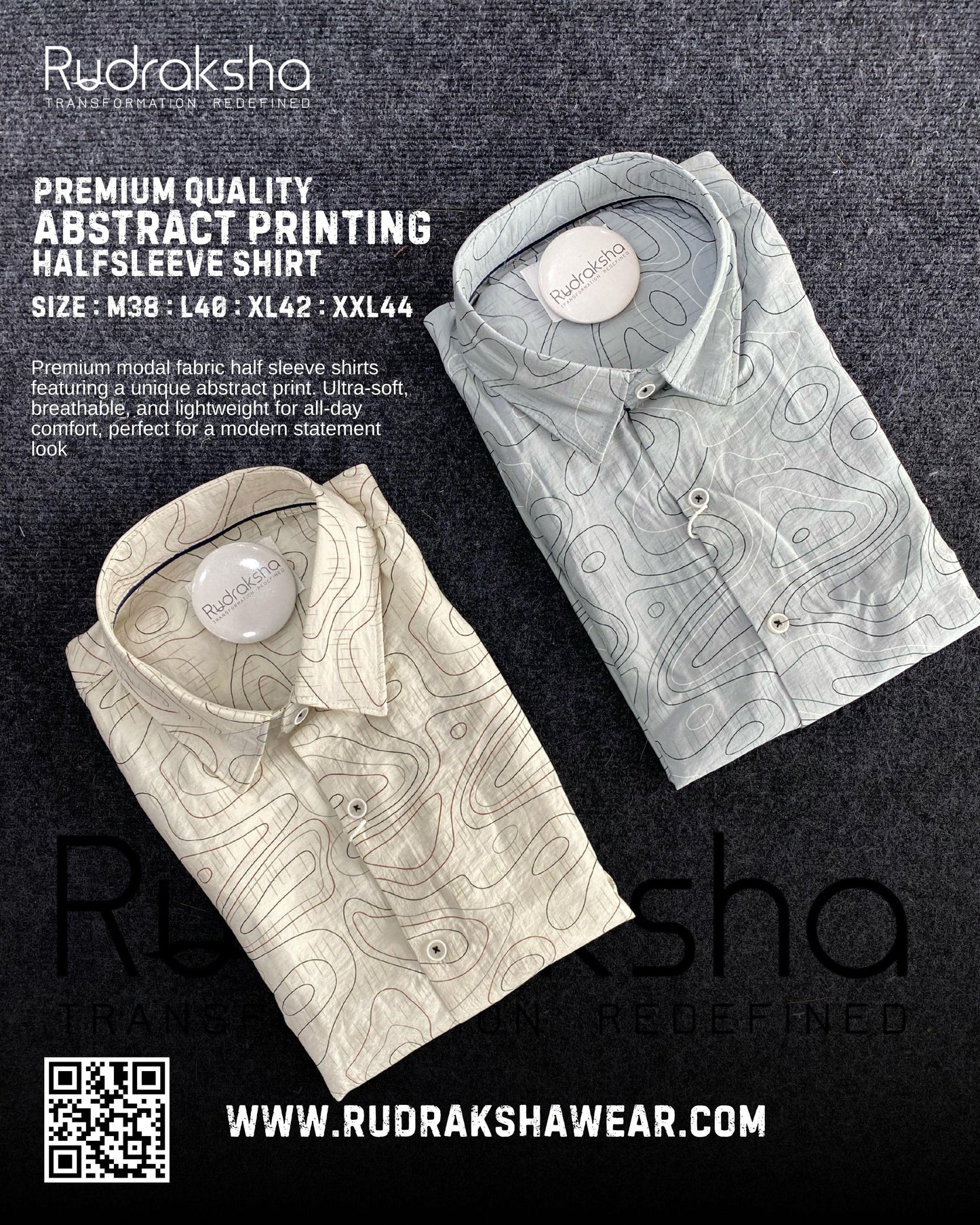Premium Abstract Printed Half Sleeve Modal Shirt