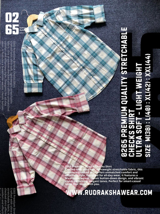 0265 Premium Stretchable Full Sleeve Checks Shirt