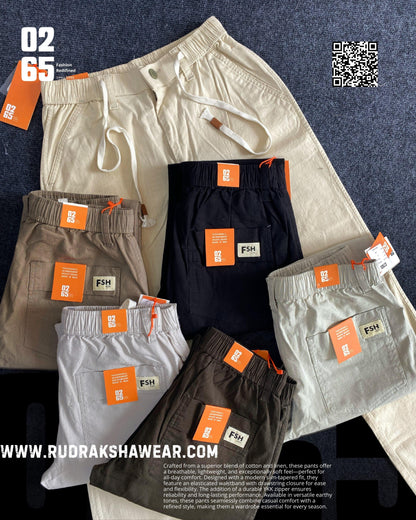 0265 Premium Cotton Linen Casual Pant | Front Right Pocket With Zipper | Length 40"