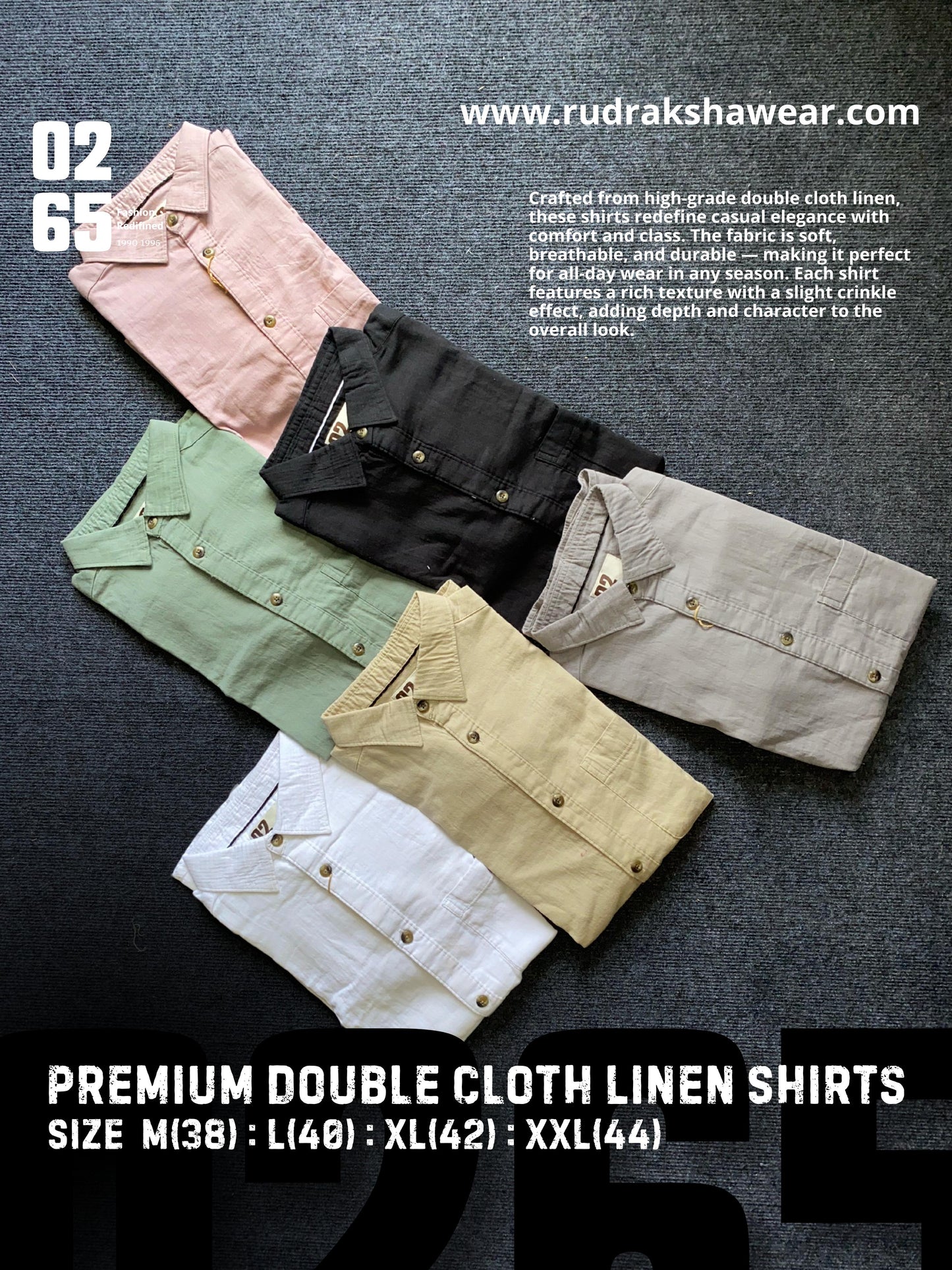 0265 Premium Double cloth cotton linen full sleeve shirt