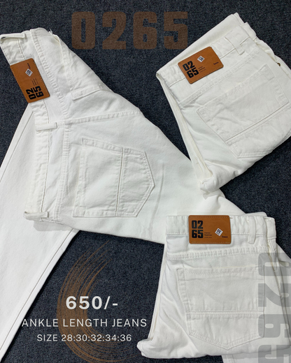 WHITE ANKLE LENGHT JEANS - Length 40"