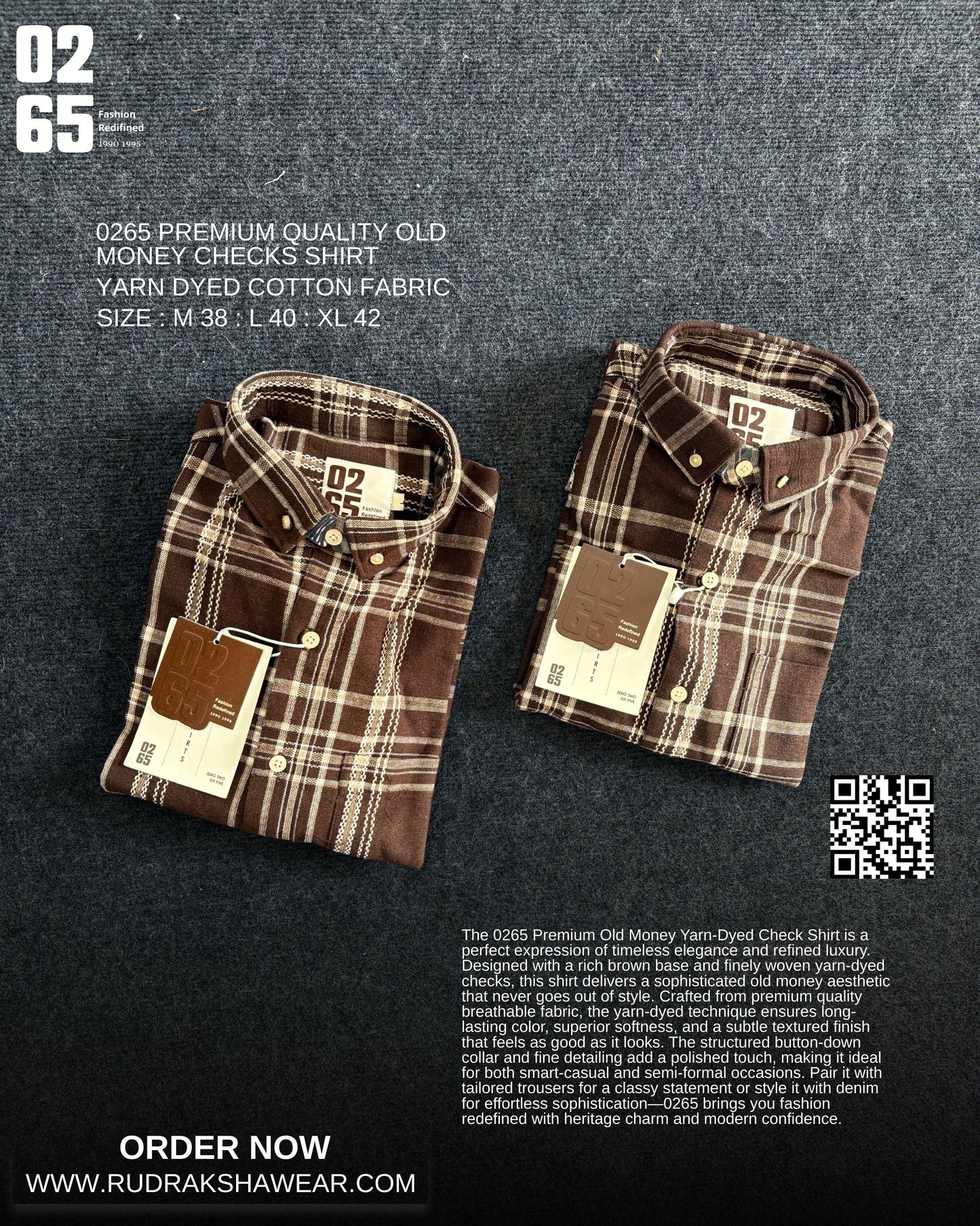 0265 Old Money Textured Checks Shirt | 100% Cotton | Full Sleeve