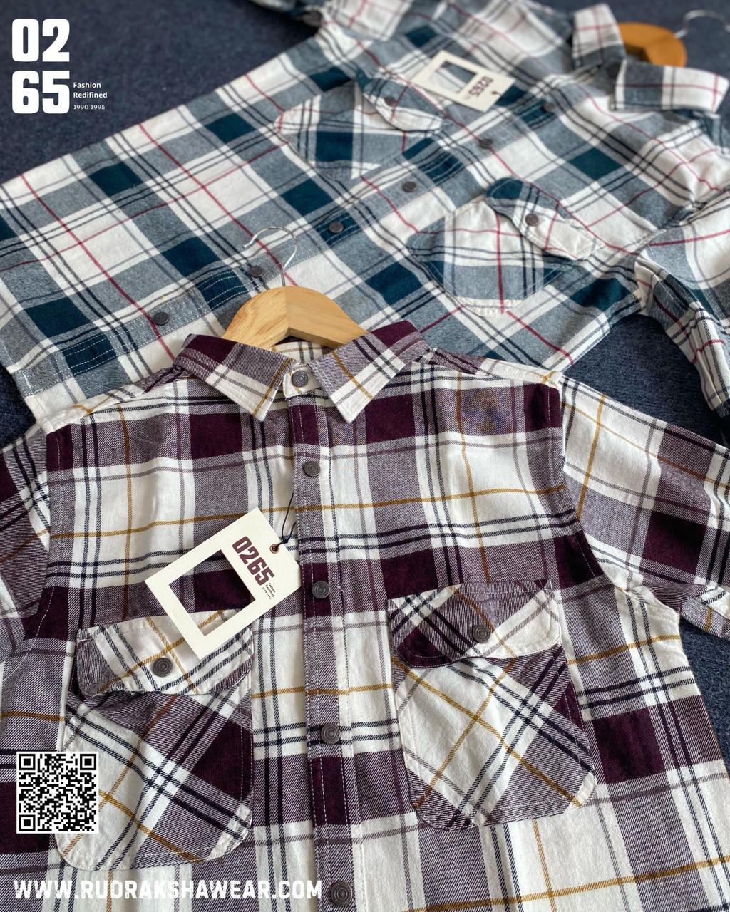 0265 Premium Double Pocket Brushing Fabric Full Sleeve Shirt | Metal Snap Button | Ultra Soft Fabric