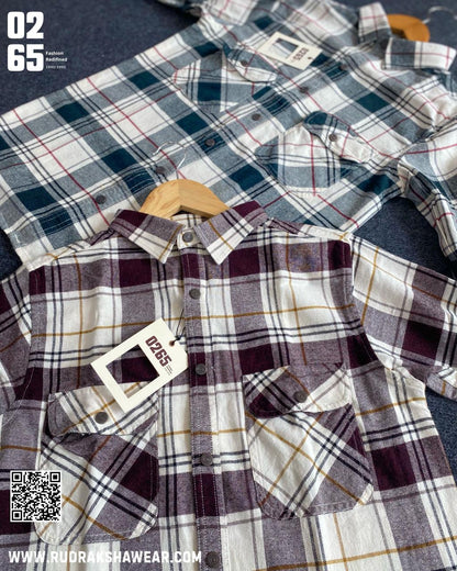 0265 Premium Double Pocket Brushing Fabric Full Sleeve Shirt | Metal Snap Button | Ultra Soft Fabric