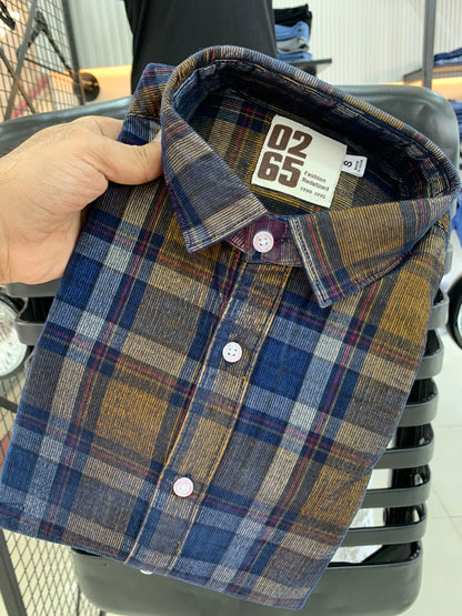 Yarn Dyed Cord Checks Full Sleeve Shirt By 0265