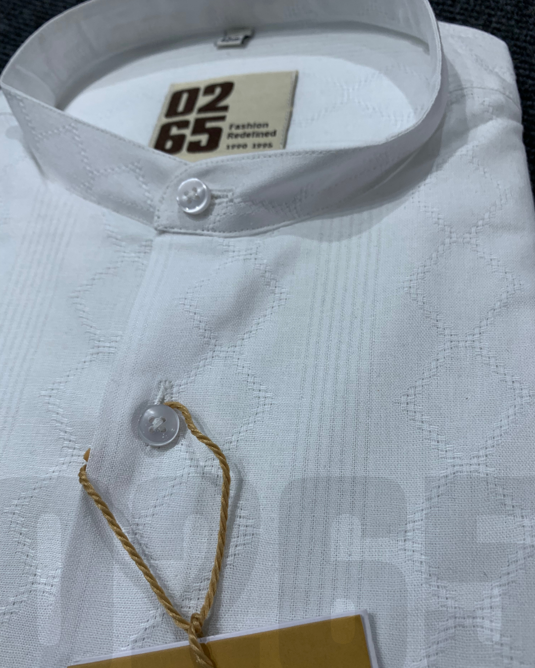 PREMIUM STAND COLLAR SELF DESIGN FULL SLEEVE SHIRTS BY 0265