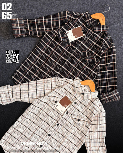 0265 Corduroy Double Pocket Full Sleeve Shirt | Yarn Dyed Checks