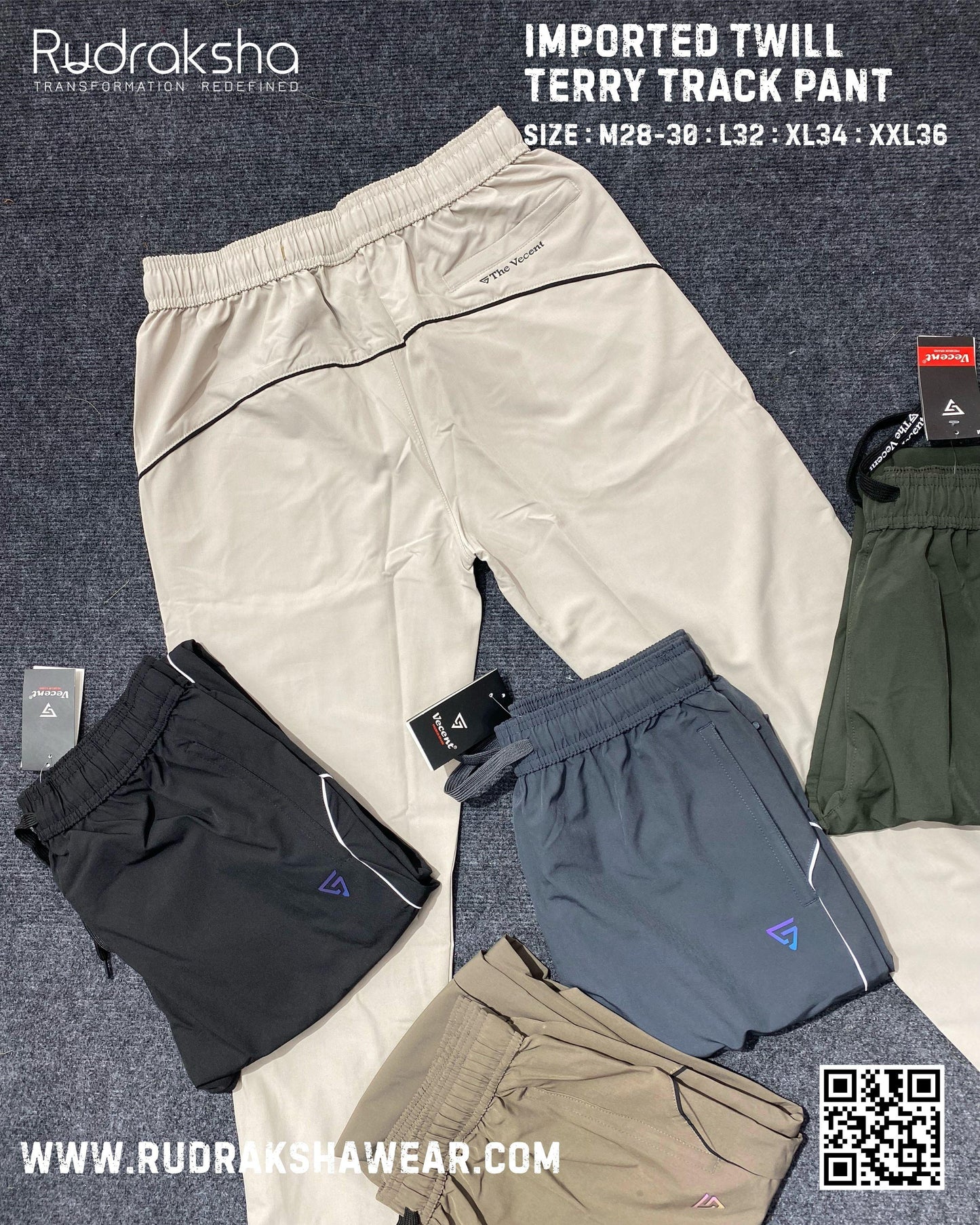 2 In 1 Fit - ( Straight Fit + Ankle Fit ) Premium Imported Twill Terry Fabric Track Pant | Both front pocket with zipper | 1 Back pocket with zipper | Light Weight | Easy Dry
