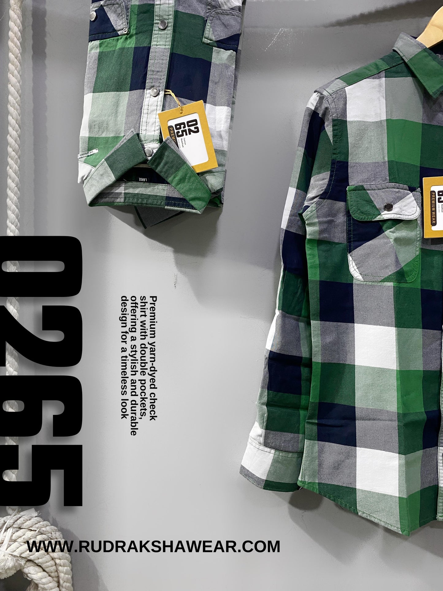 Premium Yarn Dyed Checks Double Pocket Shirt By 0265