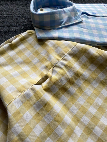 Yarn Dyed Checks Full Sleeve Shirt With Corduroy Elbow Patch By 0265