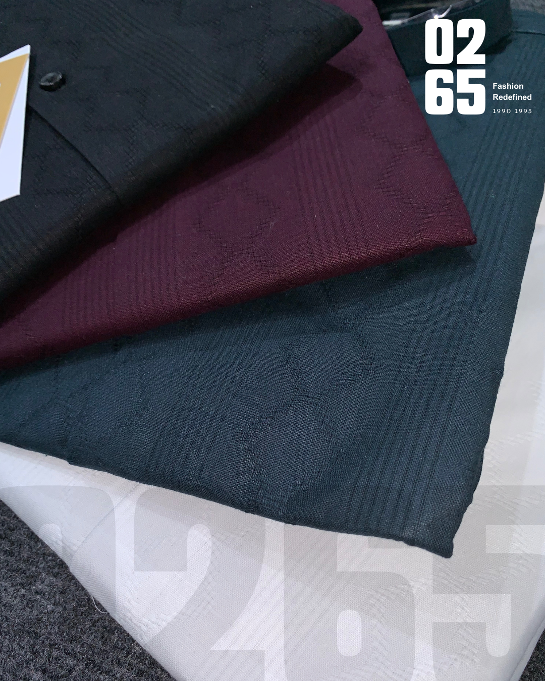 PREMIUM STAND COLLAR SELF DESIGN FULL SLEEVE SHIRTS BY 0265