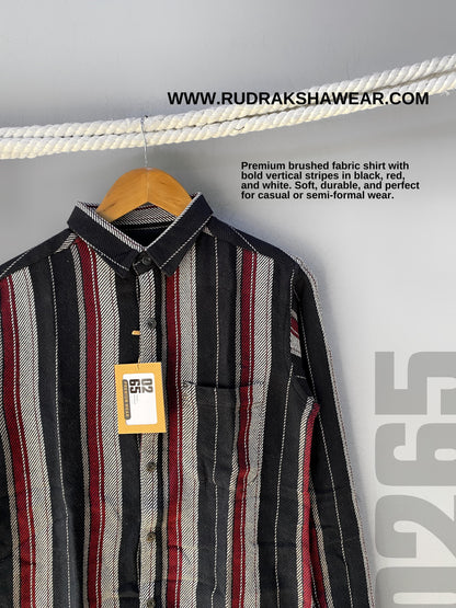 Premium Textured Vertical Lining Full Sleeve Shirt