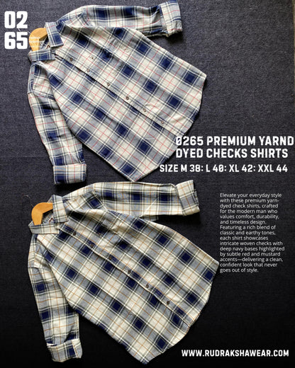 Indigo Full Sleeve Yarn Dyed Checks Shirt- Premium Range By 0265