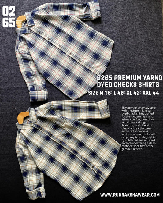 Indigo Full Sleeve Yarn Dyed Checks Shirt- Premium Range By 0265