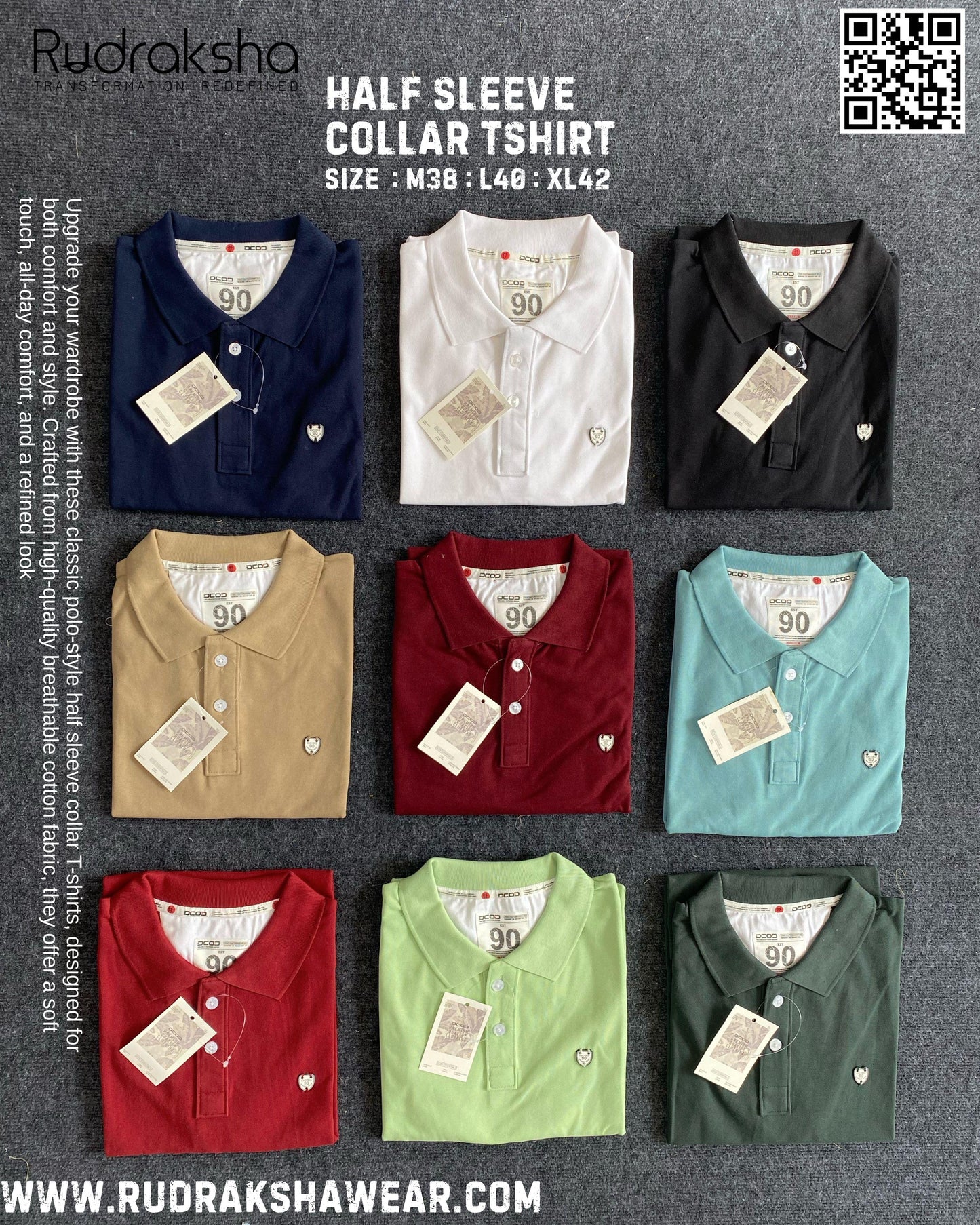 Premium Fine Cotton Matty Collar T-shirts