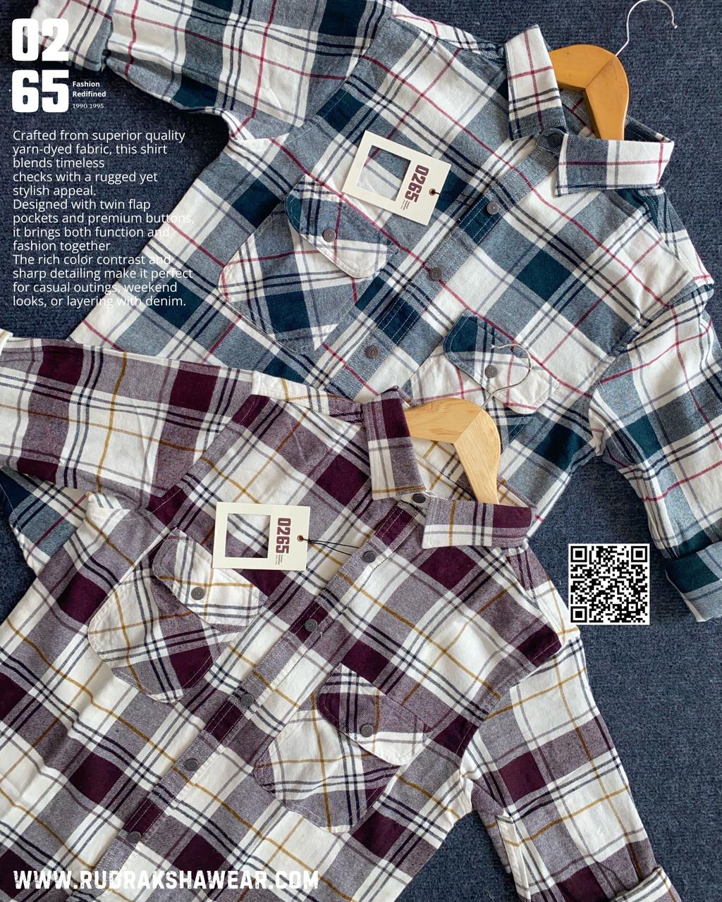 0265 Premium Double Pocket Brushing Fabric Full Sleeve Shirt | Metal Snap Button | Ultra Soft Fabric