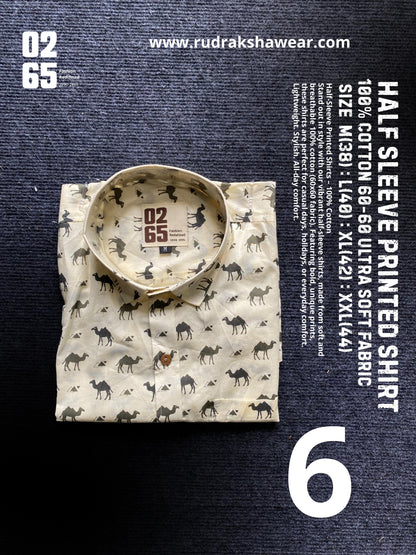 0265 Half Sleeve Printed Ultra Soft & Thin Cotton Fabric shirt ( May occur slight shrinkage after wash )