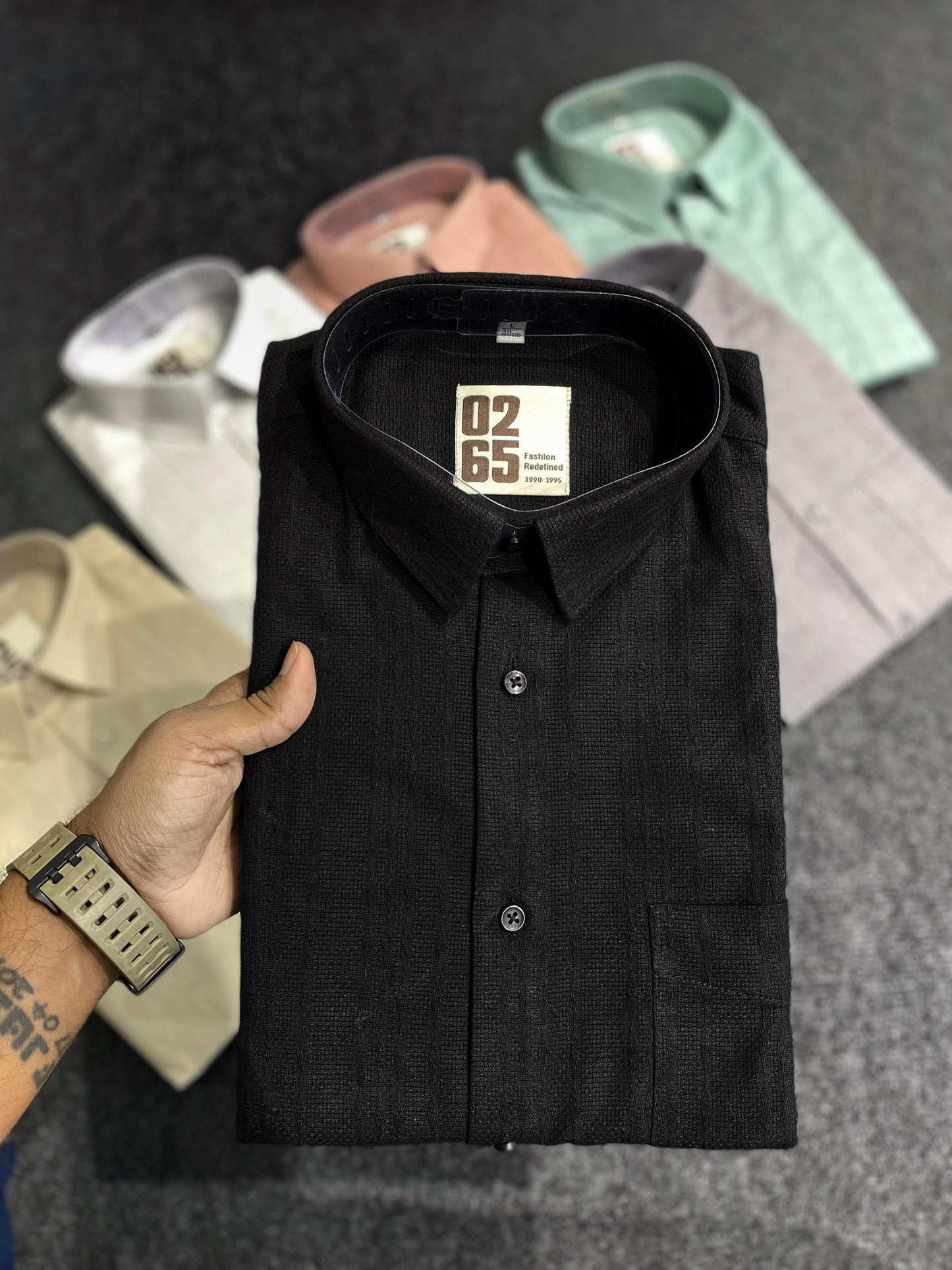 Jute Self Design Full Sleeve Shirt By 0265